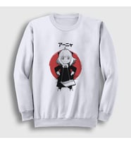 Presmono Unisex Beyaz Anya Forger Anime Spy X Family Sweatshirt 316970tt