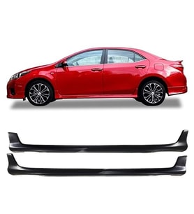 Toyota Corolla Twin Yan Marşpiyel Seti Plastik 2 Adet Mat Siyah 2013 2014 2015 2016 2017 2018 karlık+ek+bodykit