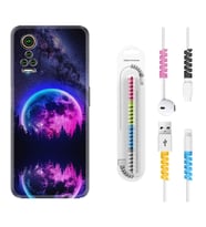 General Mobile GM 21 Pro GM 22 Pro Plus Kılıf Kablo Koruma Spiral Silikon Star Planet 1652