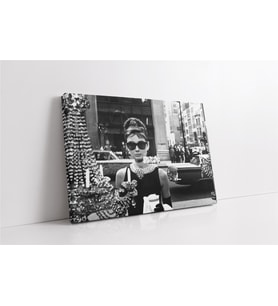 Siyah Beyaz Audrey Hepburn Kanvas Tablo