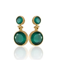 Kadir Jewellery 22 Ayar Altın Kaplama Kadın Taşlı Küpe -El İşçiliği Ve Hipoalerjenik Küpe