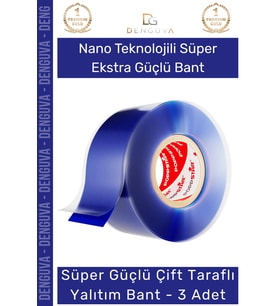 Ekstra Güçlü Hava Su Sızdırmaz İzolasyon Çok Amaçlı Çift Taraflı Silikon Bant 18mm x 1.5m - 3 Adet