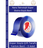 Ekstra Güçlü Hava Su Sızdırmaz İzolasyon Çok Amaçlı Çift Taraflı Silikon Bant 18mm x 1.5m - 3 Adet