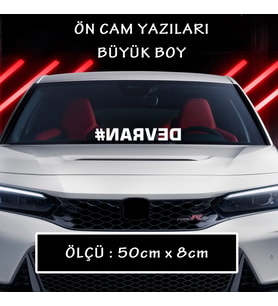 devran türkçe ön arka cam uyumlu sticker yazı - Büyük boy spor tuning modifiye etiket