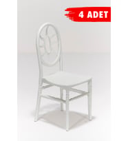 4 Adet Sunny Beyaz Sandalye / Balkon-Bahçe-Mutfak
