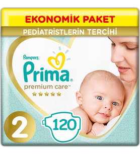 Prima Premium Care 2 Beden Bebek Bezi Yenidoğan (2*60) 120 Adet