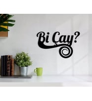 BK Home Bi Çay Ahşap Duvar Yazısı-4 (Siyah)