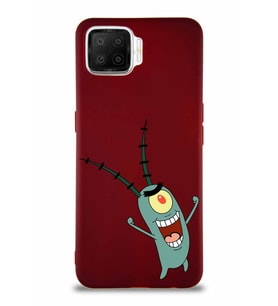 Oppo A73 Soft Premier Kapak Plankton Tasarımlı Silikon Kılıf - Mürdüm (Şeffaf)