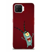 Oppo A73 Soft Premier Kapak Plankton Tasarımlı Silikon Kılıf - Mürdüm (Şeffaf)