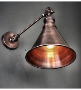 Retro Bakır Eskitme Mafsalı Aplik Rustik Aplik Okuma Lamabası