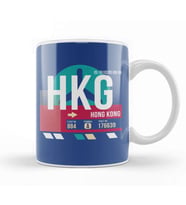 Hong Kong Hkg Airport Code Baggage Tag Kupa Bardak Porselen