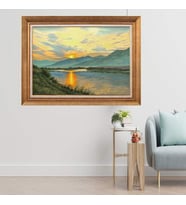 Altın Varaklı  Çerçeveli Paspartulu Tablo ndd998 (Gold)