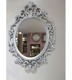 Ayna Denizi Vintage Silver Taç Model Gümüş Renk Dekoratif Ayna