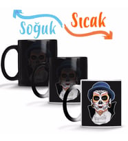 Dia De Los Muertos Day of the Dead Vampire Sihirli Kupa Bardak Porselen