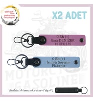Hız Tutkunlarına, İsim Plaka ve 0 Rh (+) Kan Grubu Yazılı x2 Anahtarlık, Hediyelik, Mavi-Pembe-Syh (Çok Renkli)