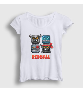 Presmono Kadın Beyaz Squares Oyun Red Ball T-Shirt 362623tt