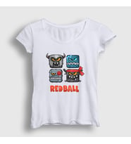 Presmono Kadın Beyaz Squares Oyun Red Ball T-Shirt 362623tt