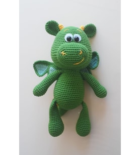 Minik Yeşil Dinozor Amigurumi Organik Oyuncak