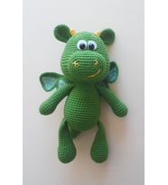 Minik Yeşil Dinozor Amigurumi Organik Oyuncak