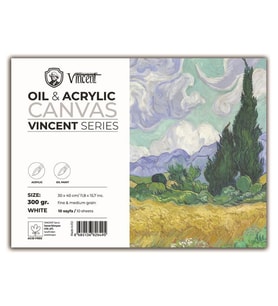 Vincent Oil & Acrylic Canvas White Tuval Dokulu Blok 300 gr 30x40 cm 10 Sayfa 