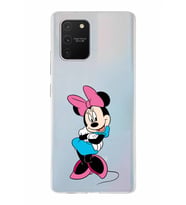 Samsung Galaxy A91  Kapak Minnie Mouse Tasarımlı Şeffaf Silikon Kılıf