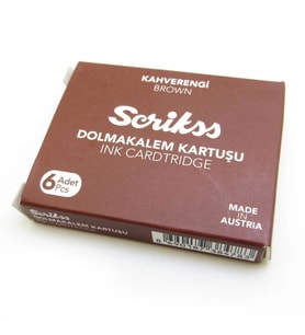 SCRIKSS DOLMA KALEM KARTUŞU 6'LI KAHVERENGİ