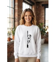 Sevgililer Günü Baskılı Oversize Bisiklet Yaka Sweatshirt - Beyaz