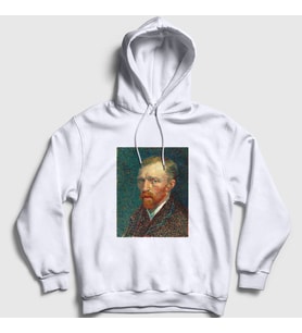 Presmono Unisex Beyaz Portrait Art Painter Vincent Van Gogh Kapüşonlu Sweatshirt 303147tt