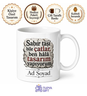 Tasarımı Beğenmeyen Müşteriye Karşı Sabır Taşı Çatlayan Kupa Bardak Hediye