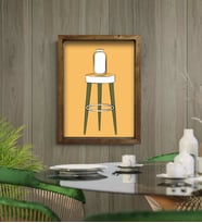 BK Gift Cafe & Bar & Restaurant Konseptli Doğal Masif Ahşap Çerçeveli Tablo-59