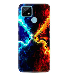 Realme C11 C21 C21Y C25Y C11 2021 Kılıf Desemli Silikon Red Blue Leon 1714