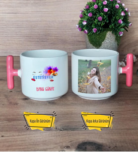 Estetisyen Kupa Bardak Fotoğraflı T Pembe Kulplu Tıp Bayramı Estetisyenler Günü Hediyesi