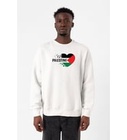 Heart Palestine Flag Beyaz Erkek 2ip Sweatshirt