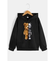 Çocuk Robobear Baskılı Sweatshirt (Siyah)