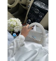 Estetik Tarzda Luxury Gelin Çantası İncili Gelinlik Abiye Çantası