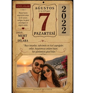 SİZE ÖZEL TAKVİM POSTER