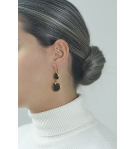 Kadir Jewellery 22 Ayar Altın Kaplama Kadın Taşlı Küpe -El İşçiliği Ve Hipoalerjenik Küpe (Renksiz)
