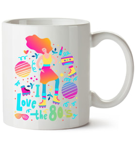 I love the 80s Baskılı Porselen Kupa Bardak