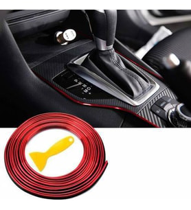 Fiat Punto Araç İçi Nikelaj Kırmızı Torpido İp Trim Fitili 2 Metre