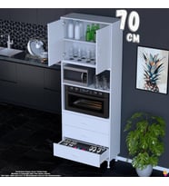 Eliusta Defne 70 cm Fırın Uyumlu 3 Çekmeceli Çok Amaçlı Mutfak Kiler Banyo Organizer Çocuk Odası Dolabı