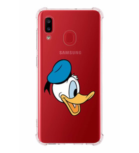 Samsung Galaxy A20  Köşe Korumalı Antişok Kapak Donald Duck Tasarımlı Şeffaf  Kılıf