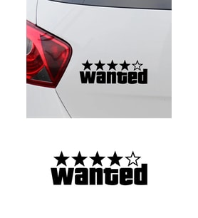 Wanted  Aranıyor oto Sticker Araba etiket Siyah Renk 20CM