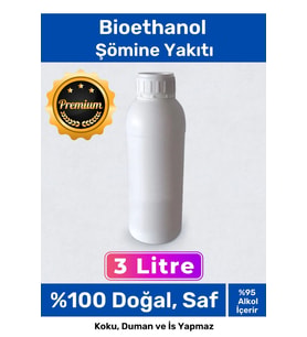 Özel Üretim %100 Doğal Saf Temiz Çevre Dostu Sıvı Koku Yapmayan Bioethanol Şömine Yakıtı 3 Litre