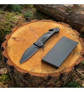 Knivox Browning Siyah Kurtarma Çakısı - Cam Kırıcılı Taktik Kamp ve Outdoor Bıçağı