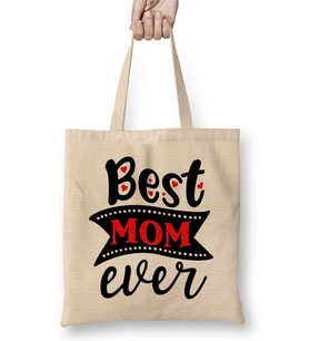 Best Mom Ever Gift For Mothers Day Anneler Günü Bez Çanta Uzun Saplı