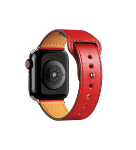 Uray store Apple Watch 42mm KR415 Luaz Deri Kordon - Kırmızı