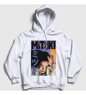 Presmono Unisex Beyaz Poster Müzik Mitski Kapüşonlu Sweatshirt 544741tt