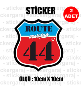 44 malatya memleket rota gidiş etiket sticker çıkartma - 2 adet - motosiklet araba otomobil kamyon kamyonet cam uyumlu