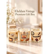 3'lü Vintage Koleksiyon Desenli Doğal Soya Mum Hediye Kutusu Seti