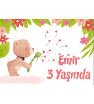 Sevimli Ayıcık Temalı Doğum Günü Afişi 35X50 cm